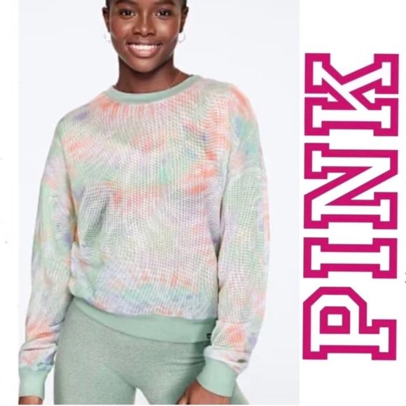 Victoria's Secret PINK | Tie Dye Mesh Long Sleeve Shirt | Size Extra Small - Picture 1 of 13